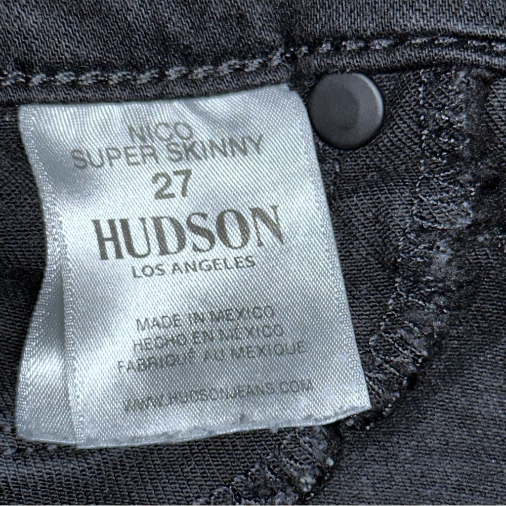 Hudson Nico Super Skinny Black Jeans 27 - Picture 9 of 10
